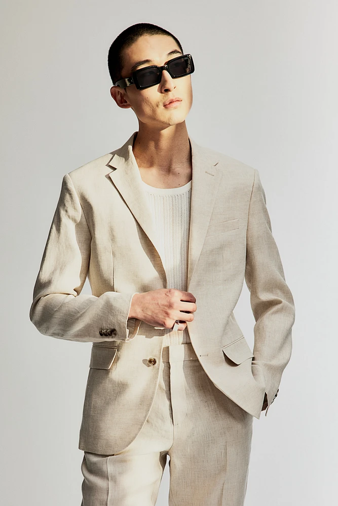 Slim Fit Linen Suit Pants