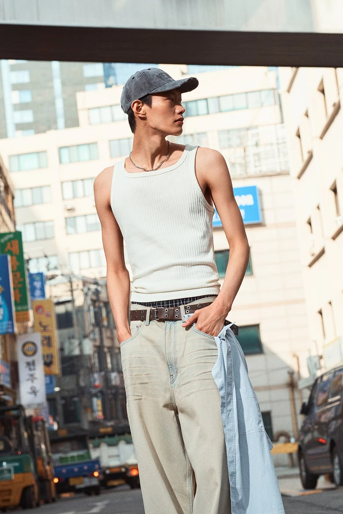 Slim-Fit Ribbed Tank Top