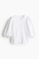 Linen-blend Blouse