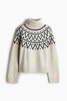 Jacquard-Knit Turtleneck Sweater