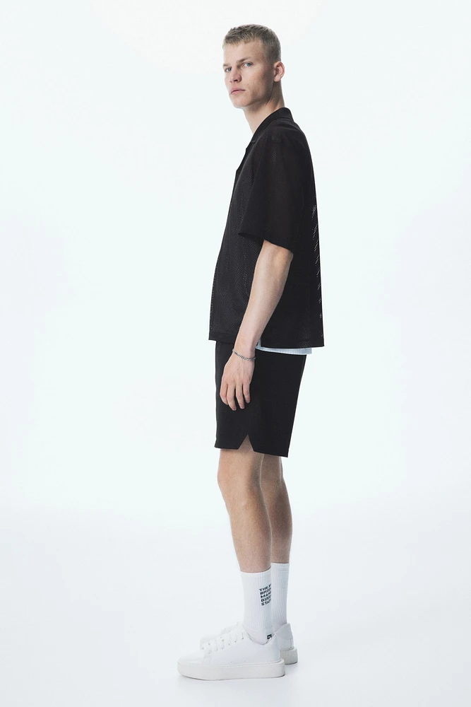 Loose-Fit Mesh Resort Shirt