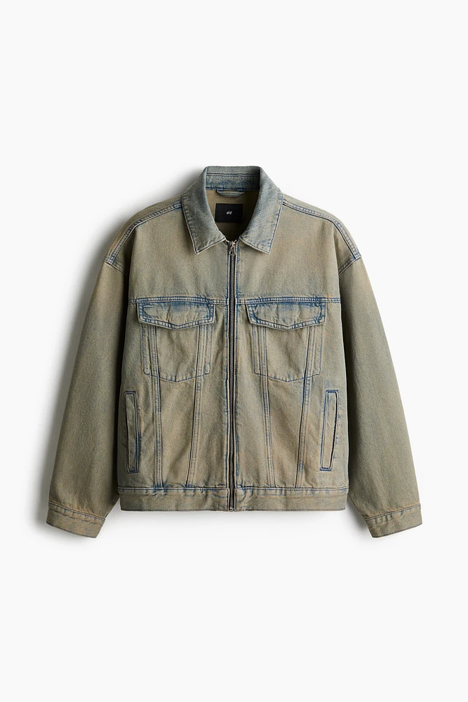 Loose-Fit Denim Worker Jacket