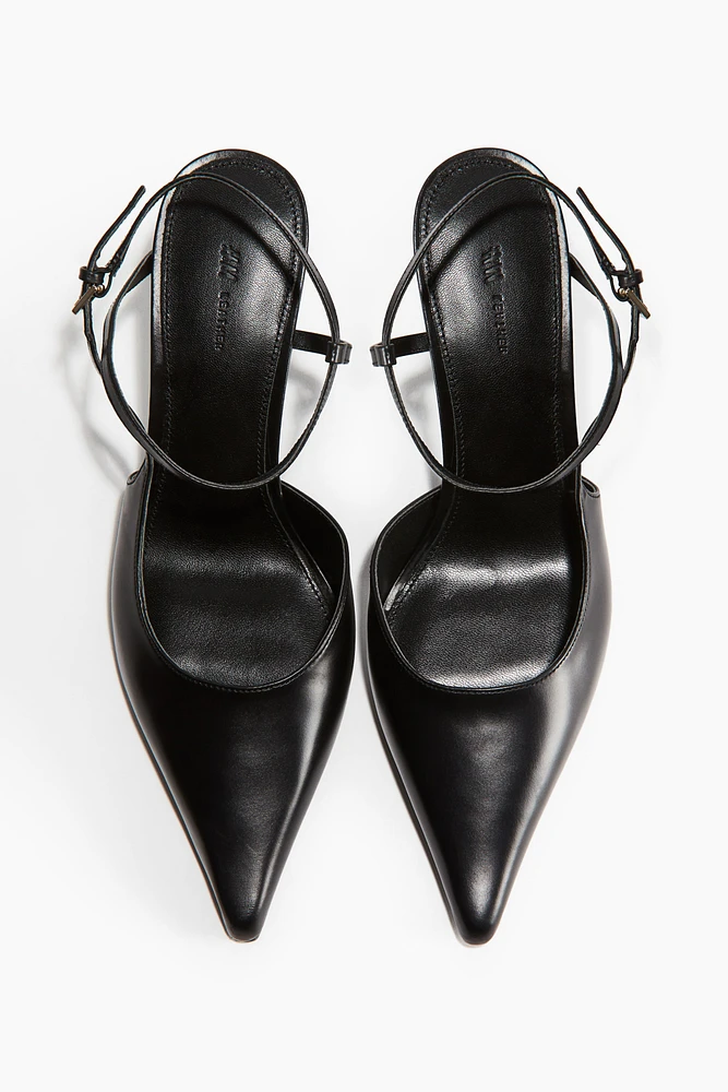 Pointed-Toe Leather Pumps