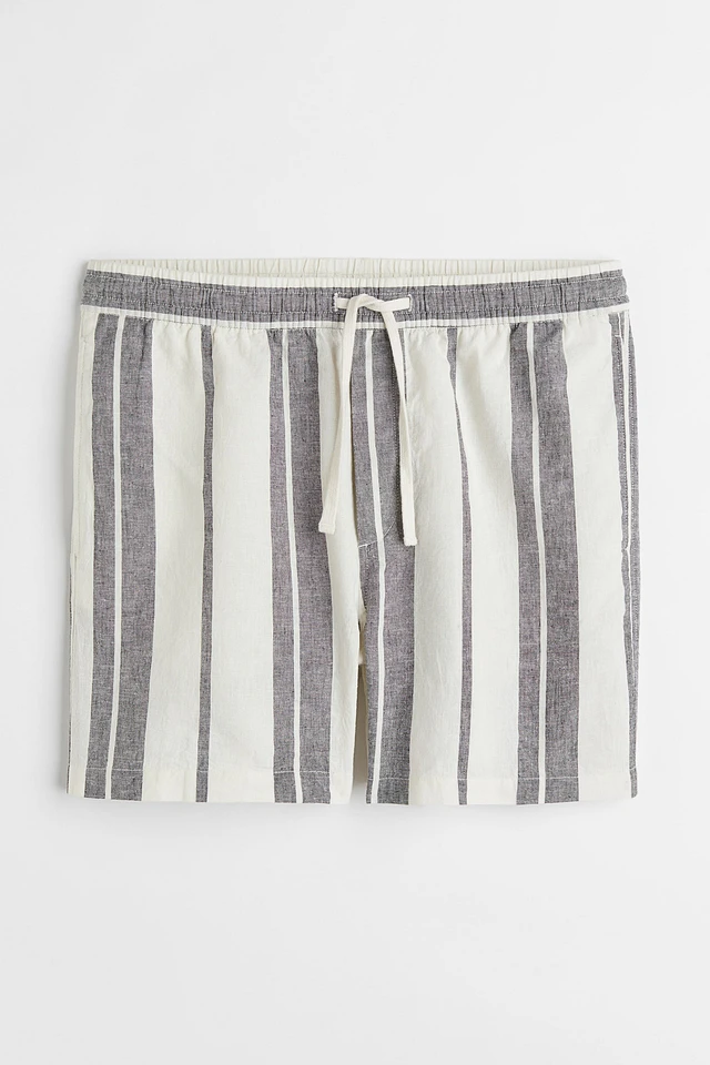 Regular Fit Linen-blend Shorts