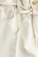 High-Rise Paper-Bag Denim Shorts