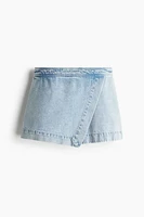 Jupe-short croisée en denim