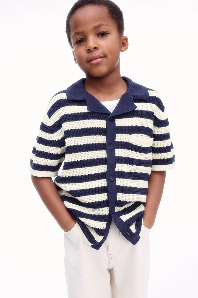 Chemise en maille avec col cubain