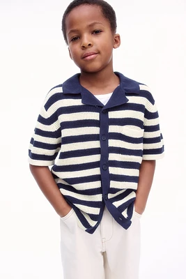 Chemise en maille avec col cubain