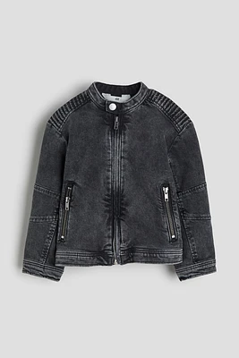 Veste en denim de style motard