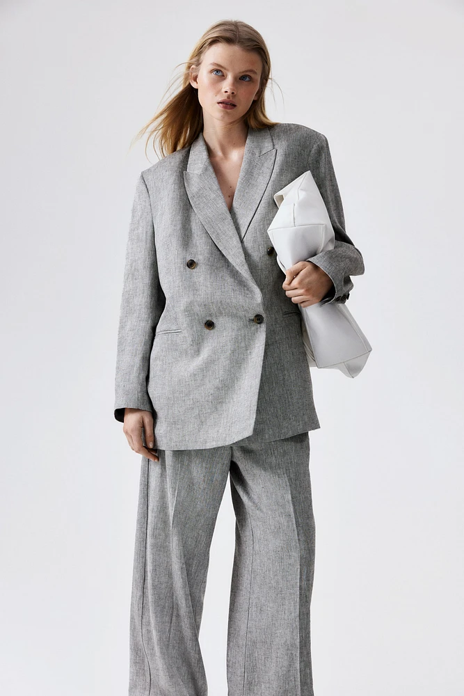 Linen-Blend Blazer