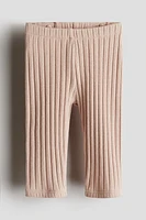 Wide-Ribbed Cotton Leggings