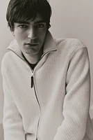 Regular Fit Rib-Knit Cardigan