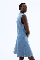 Sleeveless Denim Shirt Dress