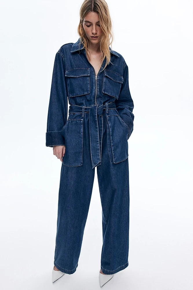 Denim Utility Jumpsuit