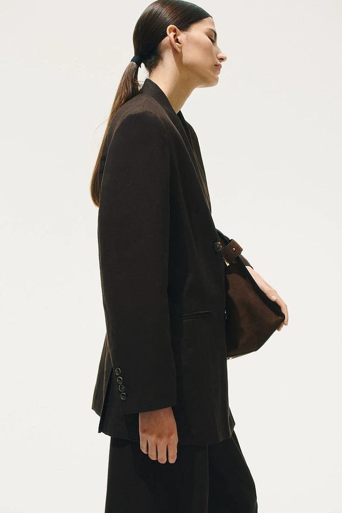 Linen-Blend Blazer