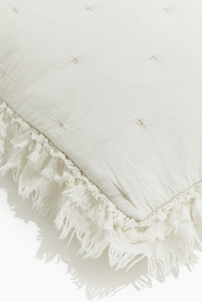 Ruffle-trimmed Cushion Cover