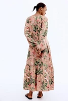 Tie-belt Crêpe Dress