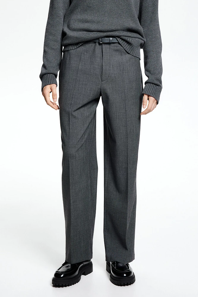 Relaxed Fit Wool-Blend Suit Pants