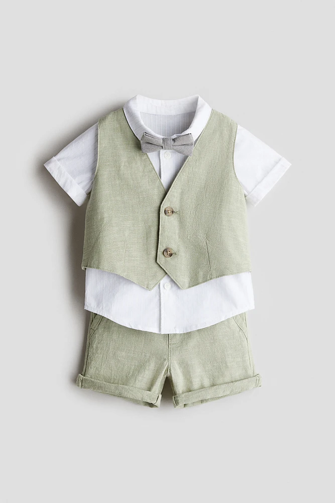 4-Piece Linen-Blend Dressy Set