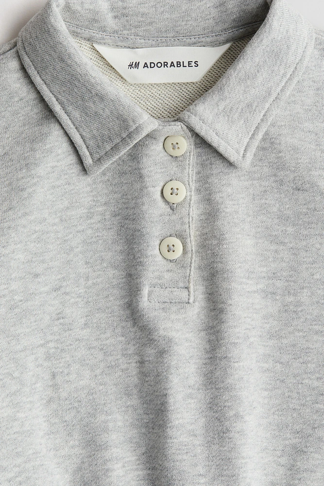 Cotton Sweatshirt Polo Shirt