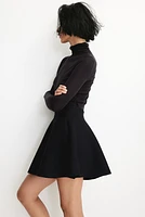 Flared Rib-Knit Skirt