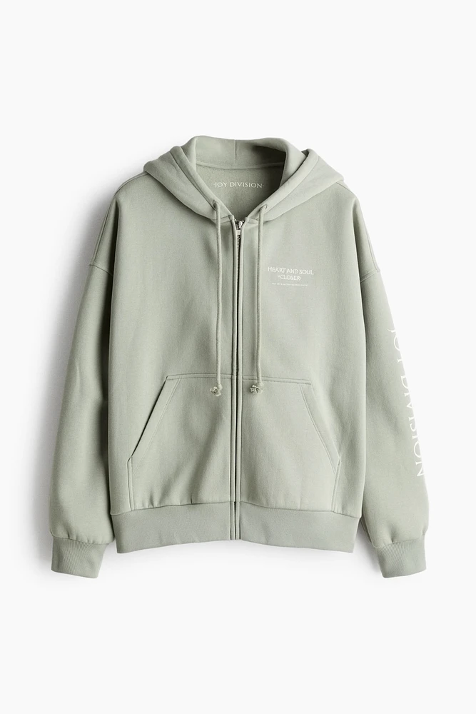 Oversized Hooded Jacket with Motif