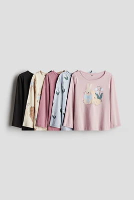 5-pack Long-sleeved Cotton Tops