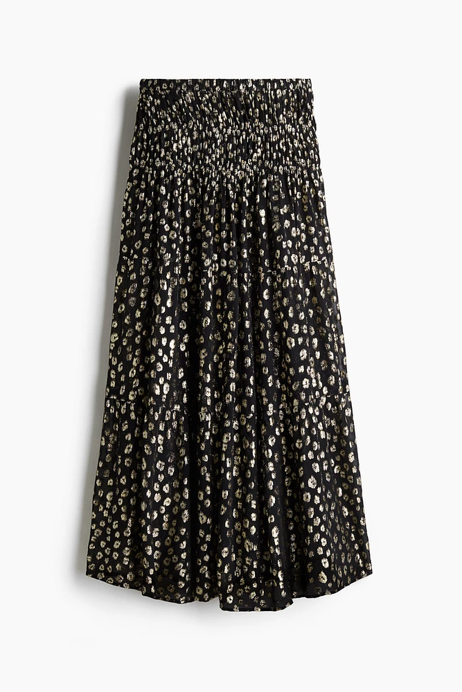 Jacquard-Weave Maxi Skirt