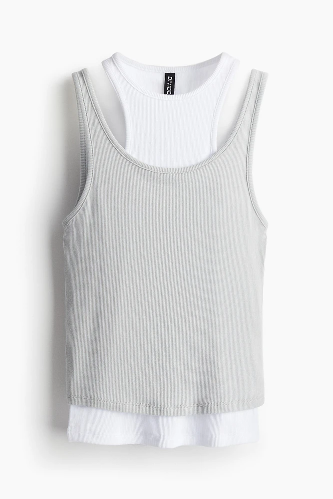 Double-layered Ribbed Tank Top