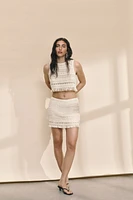 Crochet-Look Mini Skirt