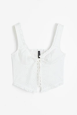 Eyelet embroidery Top with Lacing