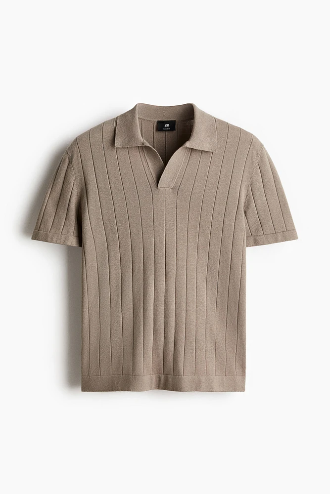 Regular Fit Linen-Blend Polo Shirt