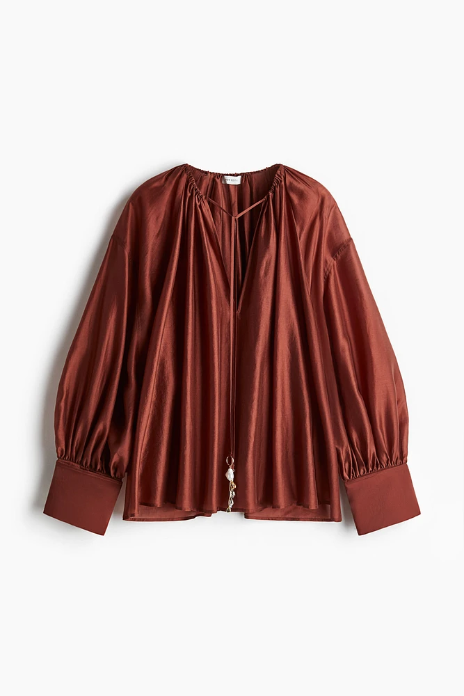 Blouse en lyocell mélangé