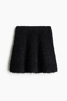 Flared Fluffy-Knit Skirt