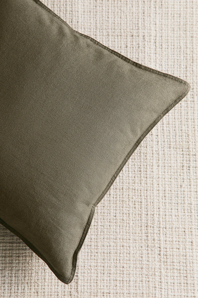 Housse de coussin en lin mélangé