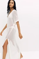 Robe de plage en tricot pointelle