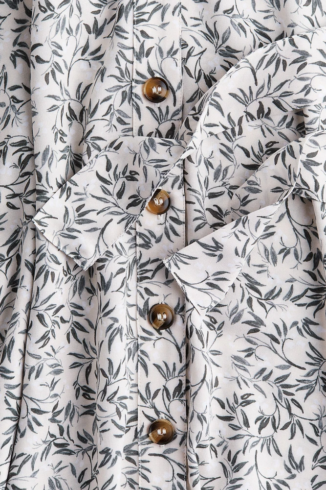 Robe chemisier avec ceinture à nouer