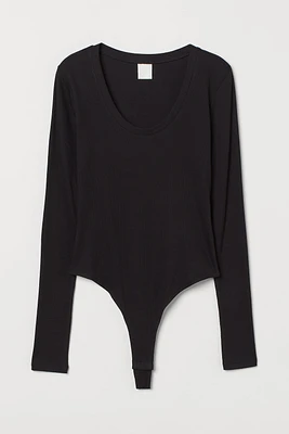 Ribbed Thong Bodysuit