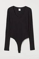 Ribbed Thong Bodysuit