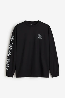 Oversized Fit Printed Jersey Shirt