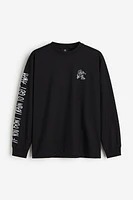 Oversized Fit Printed Jersey Shirt