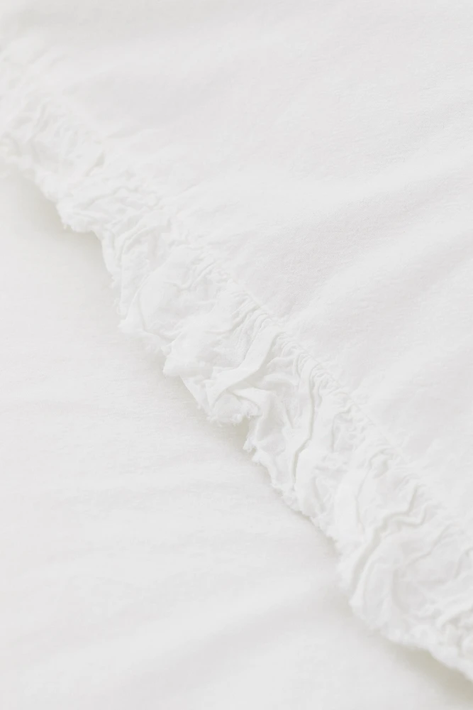 Ruffle-trimmed King/Queen Duvet Cover Set