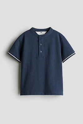 Band Collar Polo Shirt