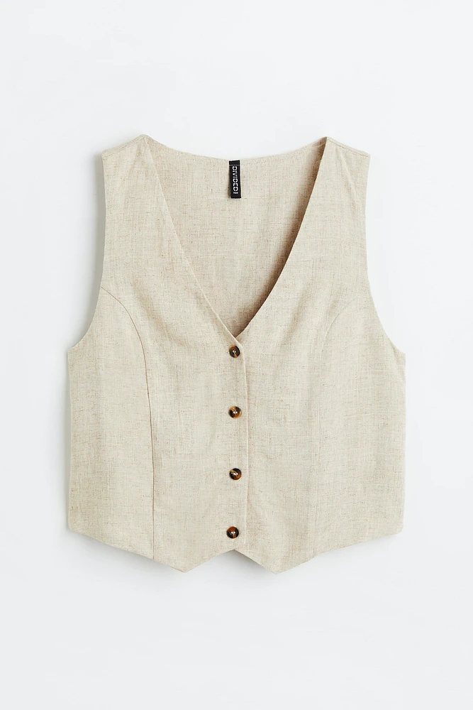 Linen-blend Suit Vest