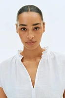 Blouse MAMA en mousseline avec ceinture à nouer