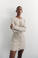 Robe en tricot avec poches devant