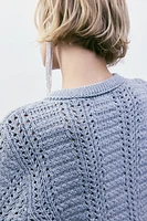 Pointelle-Knit Cardigan