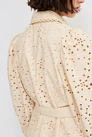 Eyelet Embroidered Shirt Dress