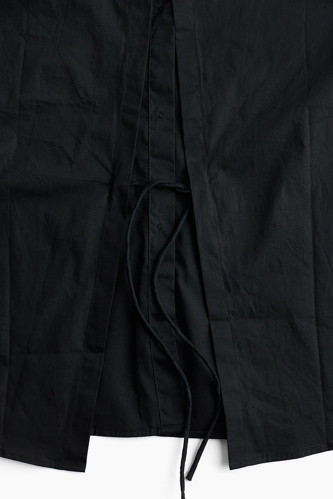 Open-back Poplin Shirt