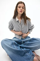 Pantalon en denim avec cordon de serrage
